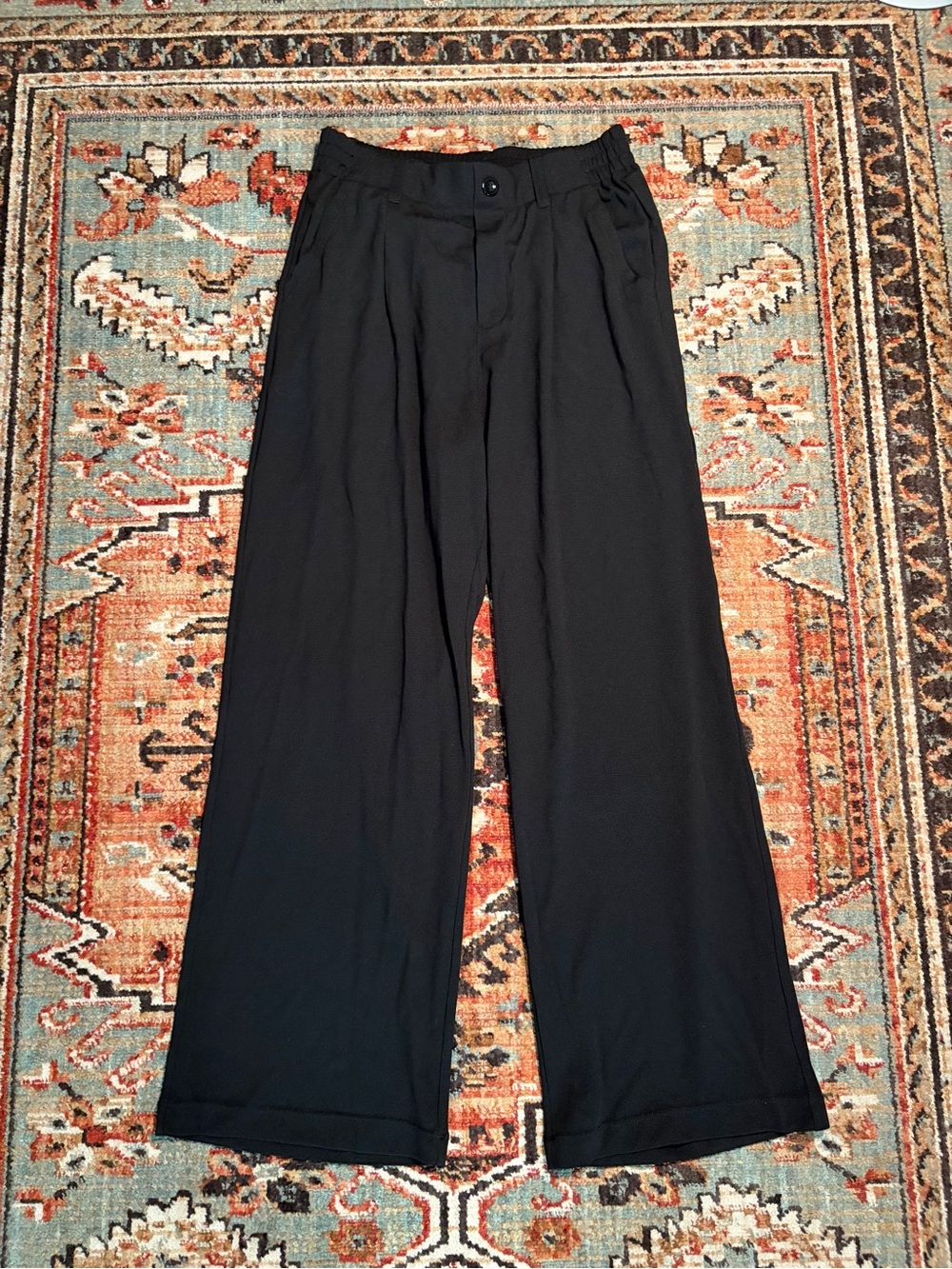 Black Wide-Leg Dress Pants